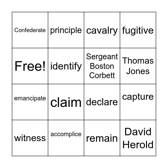 Workshop 4 Part 3 Vocabulary Bingo Card