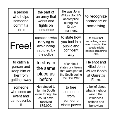 Workshop 4 Part 3 Vocabulary Bingo Card