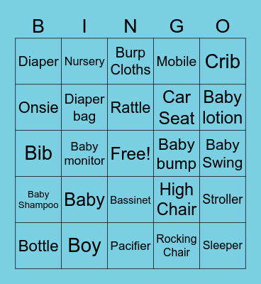 Summar's Baby Shower Bingo! Bingo Card