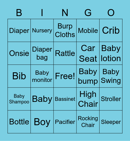Summar's Baby Shower Bingo! Bingo Card