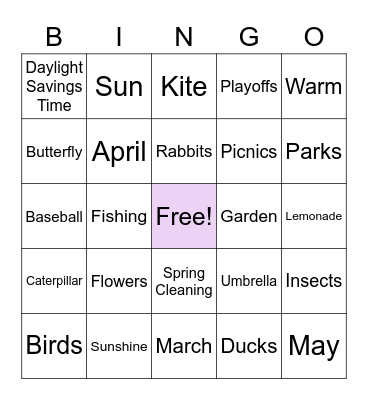 Spring Bingo Card