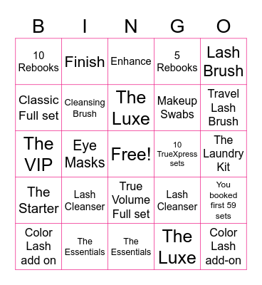 DEKA LASH BINGO Card
