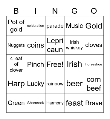 Happy St Patty Bingo Card