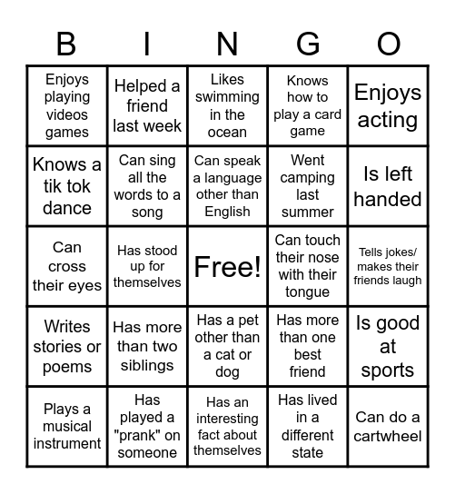 Growing Up Strong, Smart, and Bold BINGO Card