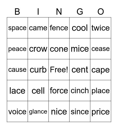 Bingo "c" Bingo Card