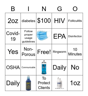 Barbicide Bingo Card