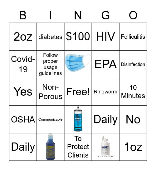 Barbicide Bingo Card