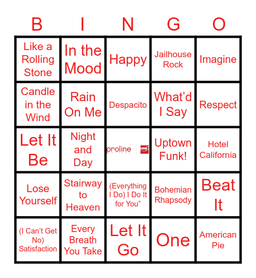 PROLINE BINGO! Bingo Card