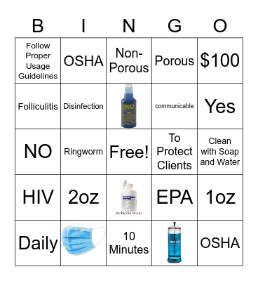 Barbicide Bingo Card