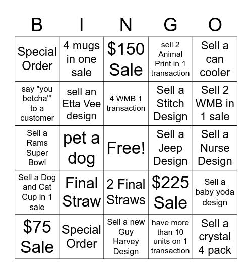 Spring Break Bingo Card