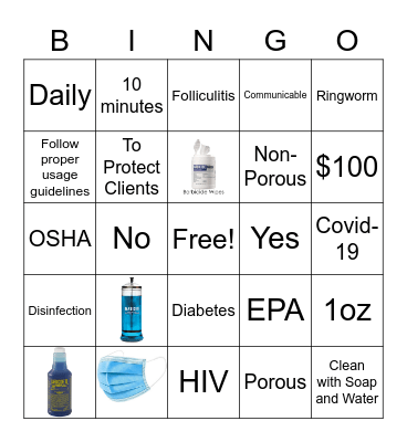 Barbicide Bingo Card