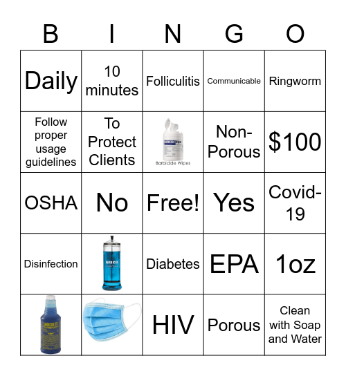 Barbicide Bingo Card