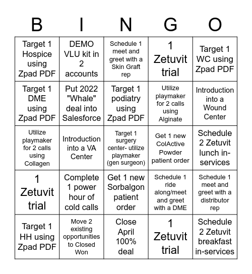 Z-PAD BINGO Card