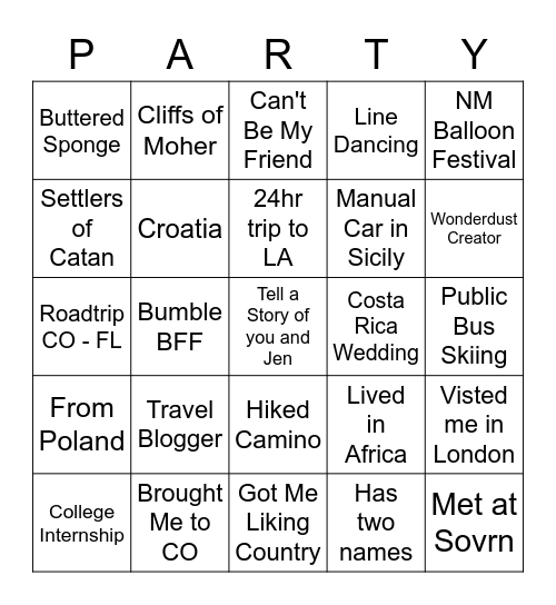 Jen's Final Fiesta Bingo Card