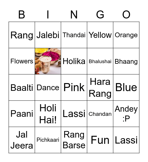 Let's Play Holi test! Bingo Card