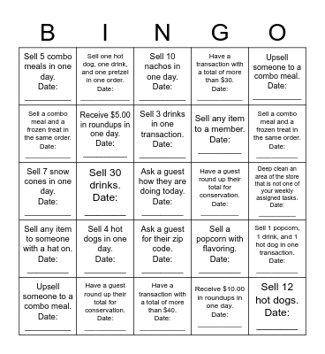Cafe Bingo - March Sales Incentive Game Bingo Card