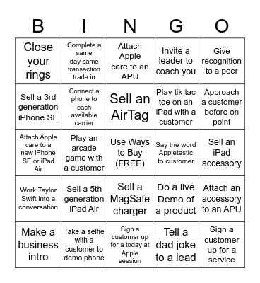 Launch Bingo Card