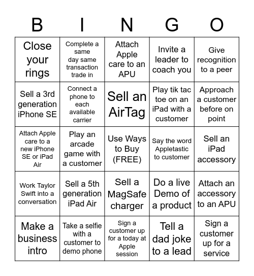 Launch Bingo Card