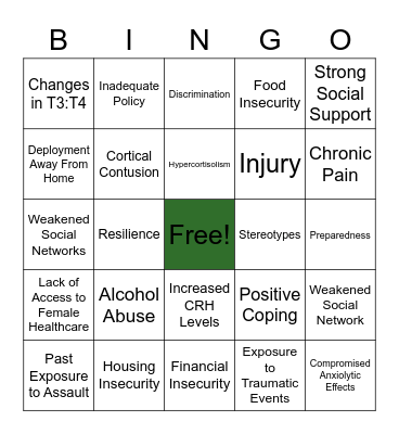 Life of a Veteran Bingo Card