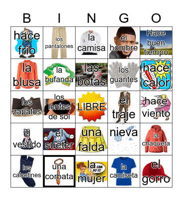 LA ROPA Y EL TIEMPO Bingo Card
