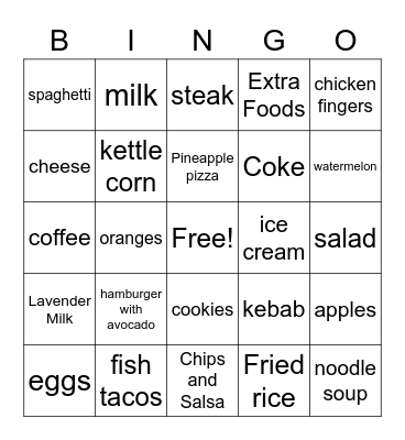 Ms, Lue Sang's Favorites Bingo Card