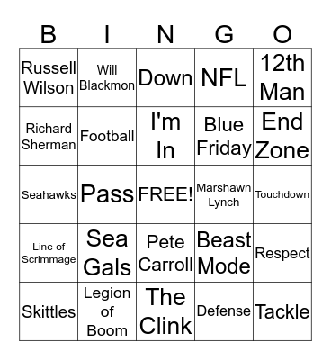 BSI Blue Friday Bingo Card