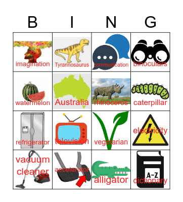 Long words 1 Bingo Card