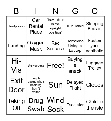 Tasmania Trip Bingo Card