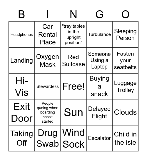 Tasmania Trip Bingo Card