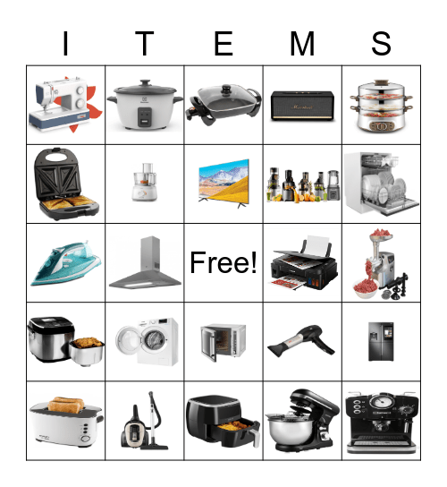Items In The Home Bingo Card