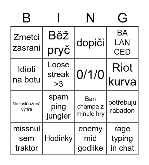 Zyra stream Bingo Card