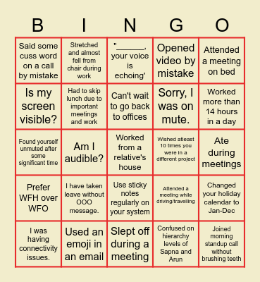 DBM FUN Bingo Card