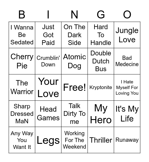 CJ's #1 Bingo Card