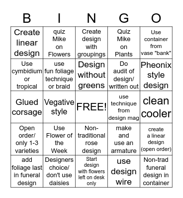 Design BINGO! Bingo Card