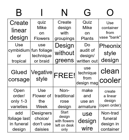 Design BINGO! Bingo Card
