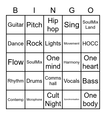 Cult Night Bingo Card