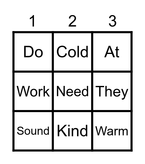 Sight Words March ULS Bingo Card