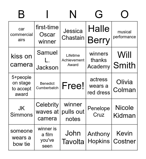 OSCAR NIGHT Bingo Card
