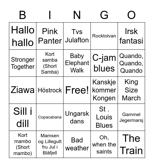 KORPS Bingo Card