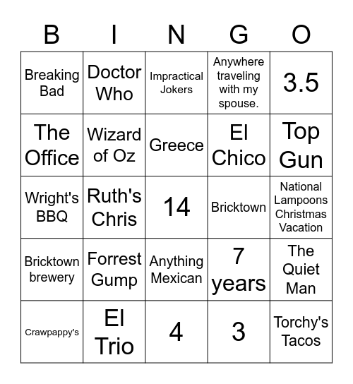 AMS Staff Bingo Card