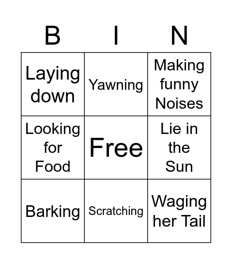 Lunas Poses Bingo Card