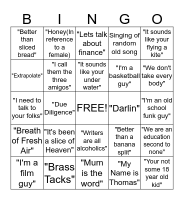 The Hoggie Bingo Card