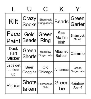 501 Mini-Crawl Bingo Card