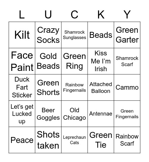 501 Mini-Crawl Bingo Card