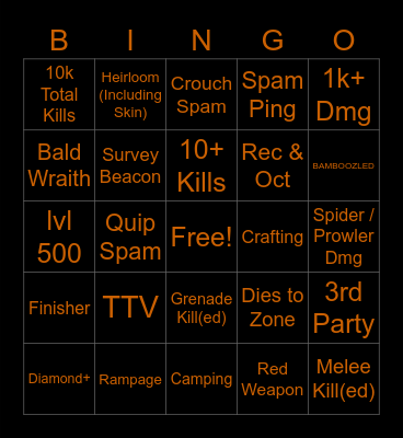 Apex Spectate Bingo Card