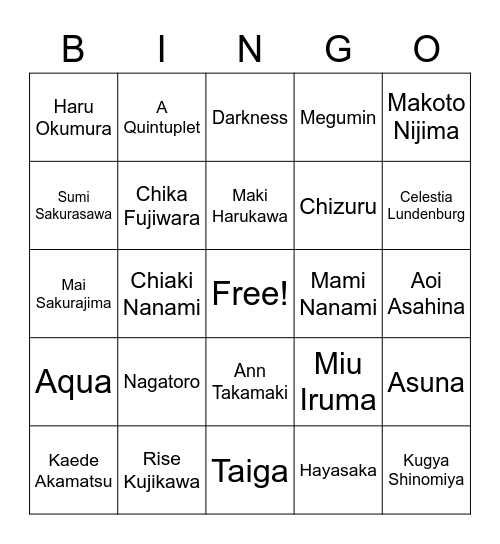 Bingo Card