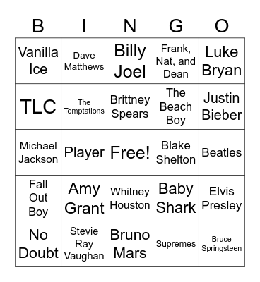 Baby Songs Bingo Card