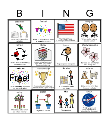 Vocab Recap Bingo Card