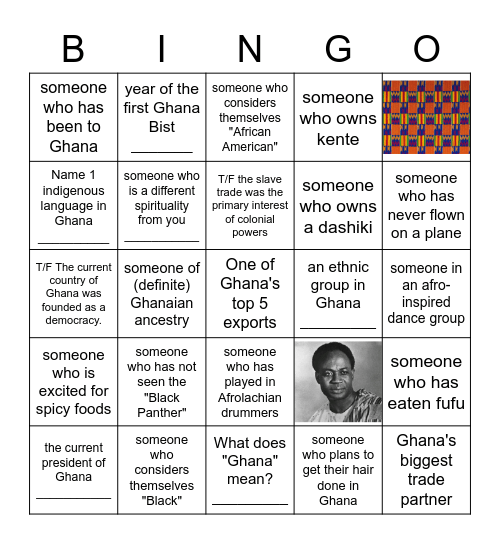 Ghana BIST Bingo Card