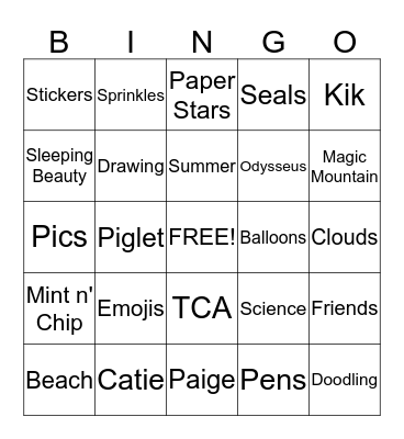 Tea time Bingo!!!! Bingo Card